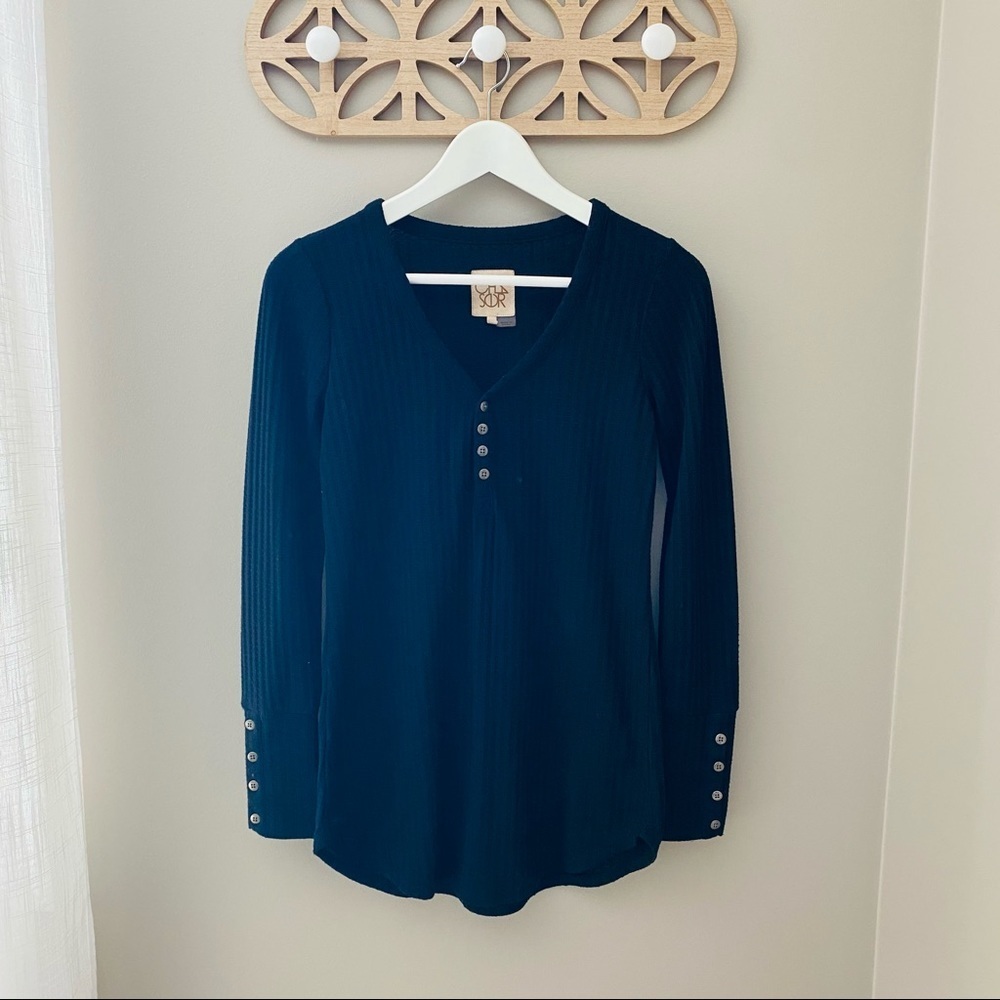 Chaser Long Sleeve Waffle Thermal Black Sz Small
